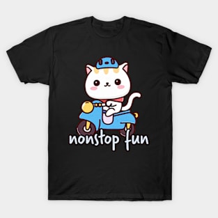 Kawaii Cat Nonstop Fun Cat Lover T-Shirt